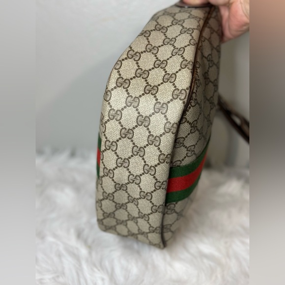 Vintage Gucci | Sherry Web Crescent Half Moon Shoulder Bag - Picture 7 of 16